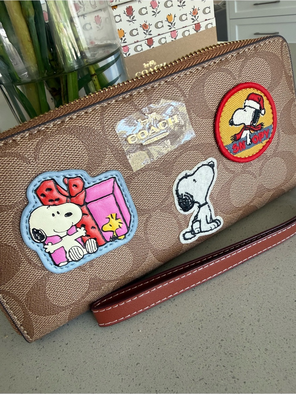 Coach signature C peanuts, snoopy zippered wallet NWOT collectors piece - Picture 2 of 15